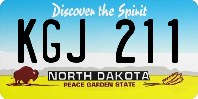 ND license plate KGJ211