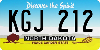 ND license plate KGJ212