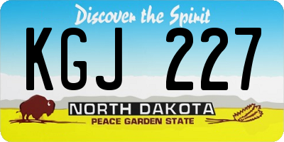 ND license plate KGJ227