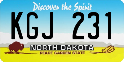 ND license plate KGJ231