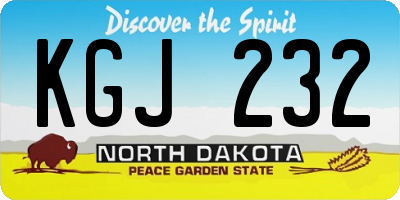 ND license plate KGJ232