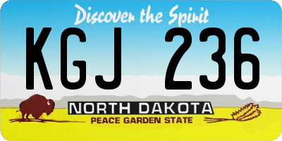 ND license plate KGJ236