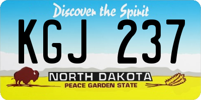 ND license plate KGJ237