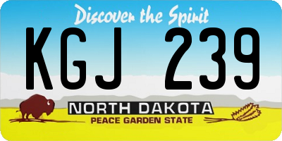 ND license plate KGJ239
