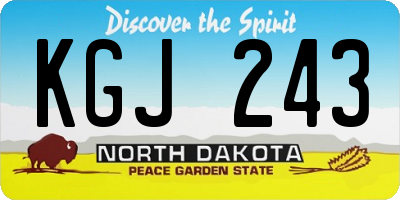 ND license plate KGJ243