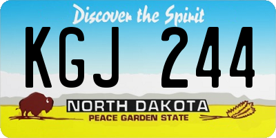 ND license plate KGJ244