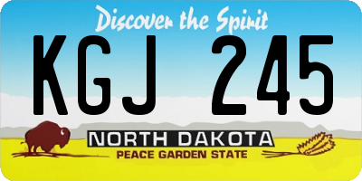 ND license plate KGJ245