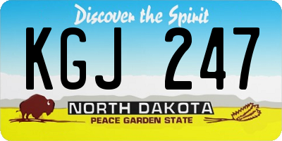 ND license plate KGJ247