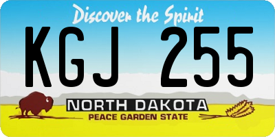 ND license plate KGJ255