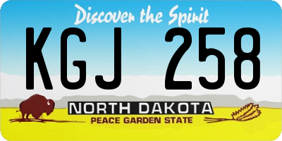 ND license plate KGJ258