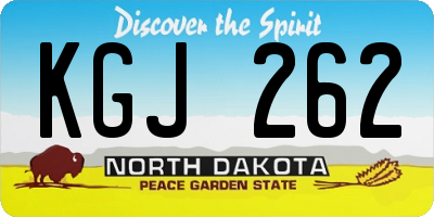 ND license plate KGJ262