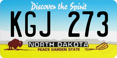 ND license plate KGJ273