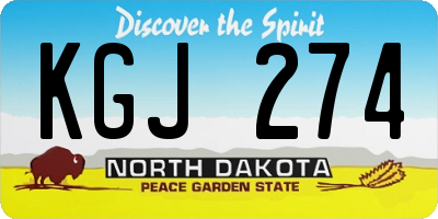 ND license plate KGJ274