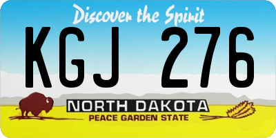 ND license plate KGJ276