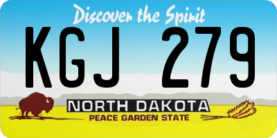 ND license plate KGJ279