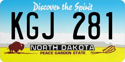 ND license plate KGJ281