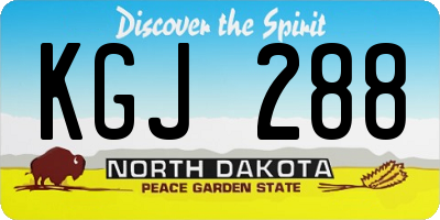 ND license plate KGJ288