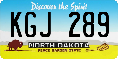 ND license plate KGJ289