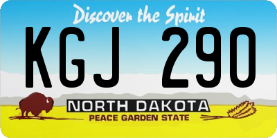 ND license plate KGJ290