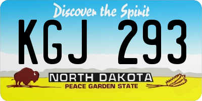 ND license plate KGJ293
