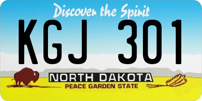 ND license plate KGJ301