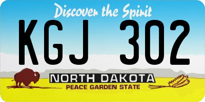 ND license plate KGJ302