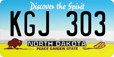 ND license plate KGJ303