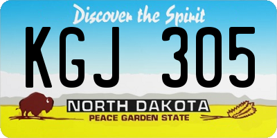 ND license plate KGJ305