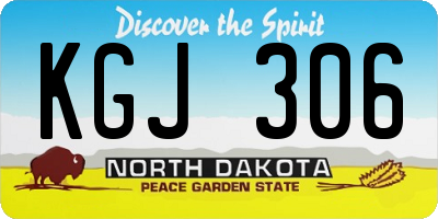 ND license plate KGJ306