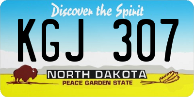 ND license plate KGJ307