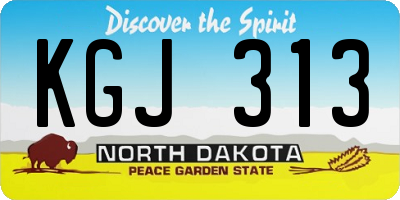 ND license plate KGJ313