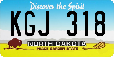 ND license plate KGJ318