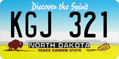 ND license plate KGJ321
