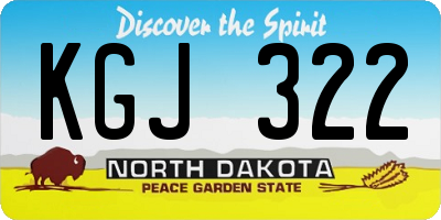 ND license plate KGJ322