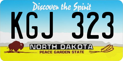 ND license plate KGJ323