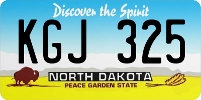 ND license plate KGJ325