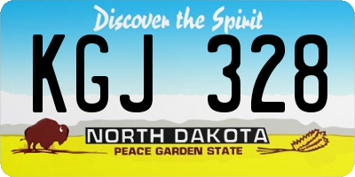 ND license plate KGJ328