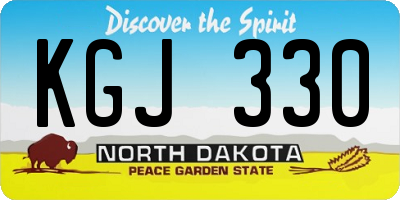 ND license plate KGJ330