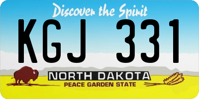 ND license plate KGJ331