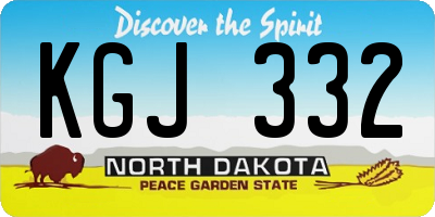 ND license plate KGJ332