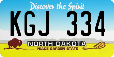 ND license plate KGJ334