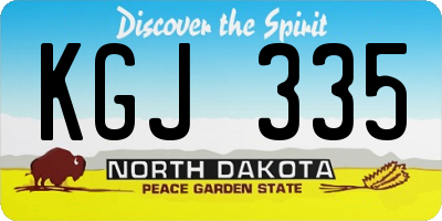 ND license plate KGJ335
