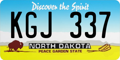 ND license plate KGJ337