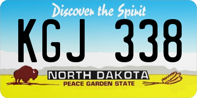 ND license plate KGJ338