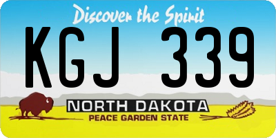 ND license plate KGJ339