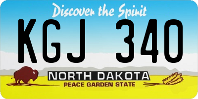 ND license plate KGJ340
