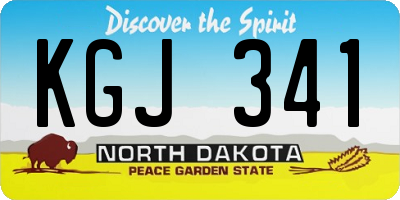ND license plate KGJ341