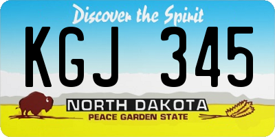 ND license plate KGJ345