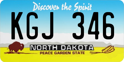 ND license plate KGJ346