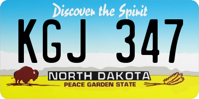 ND license plate KGJ347